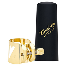 Load image into Gallery viewer, Vandoren Optimum Tenor Sax Gold Plated Ligature for Rubber Mouthpieces - LC08P