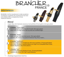 Load image into Gallery viewer, Brancher Silver Plated Tenor Sax Mouthpiece W/ Gold Plated Ligature