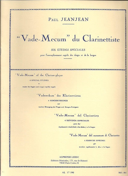 Vade Mecum De Clarinettiste by Paul Jeanjean 524-01449