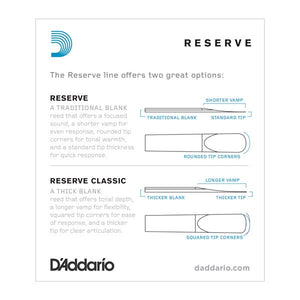 D'Addario Reserve Bb Clarinet Reeds - 10 Per Box