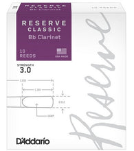 Load image into Gallery viewer, D&#39;addario Reserve Classic Bb Clarinet Reeds - 10 Per Box