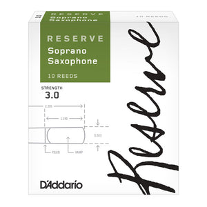 D'Addario Reserve Soprano Saxophone Reeds Filed - 10 Per Box
