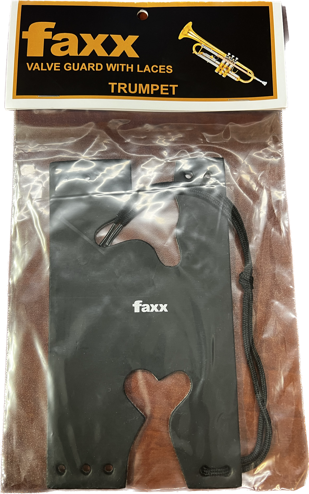 Faxx Trumpet / Cornet Valve Guard, Black Leather with Laces FTVG-2