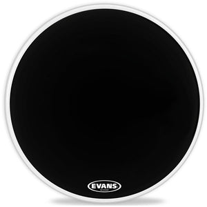 Evans EQ3 Black Bass Drum Head - NO Port - 24