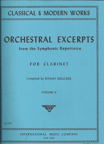 IMC BOOK - ORCHESTRAL EXCERPTS Volume V (DRUCKER) - 2391