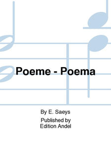Poeme for Alto Sax & Chamber Orch/Piano Score-PS2121