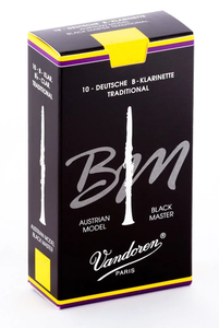 Vandoren Austrian Cut Bb Clarinet Black Master Traditional Reeds - 10 Per Box