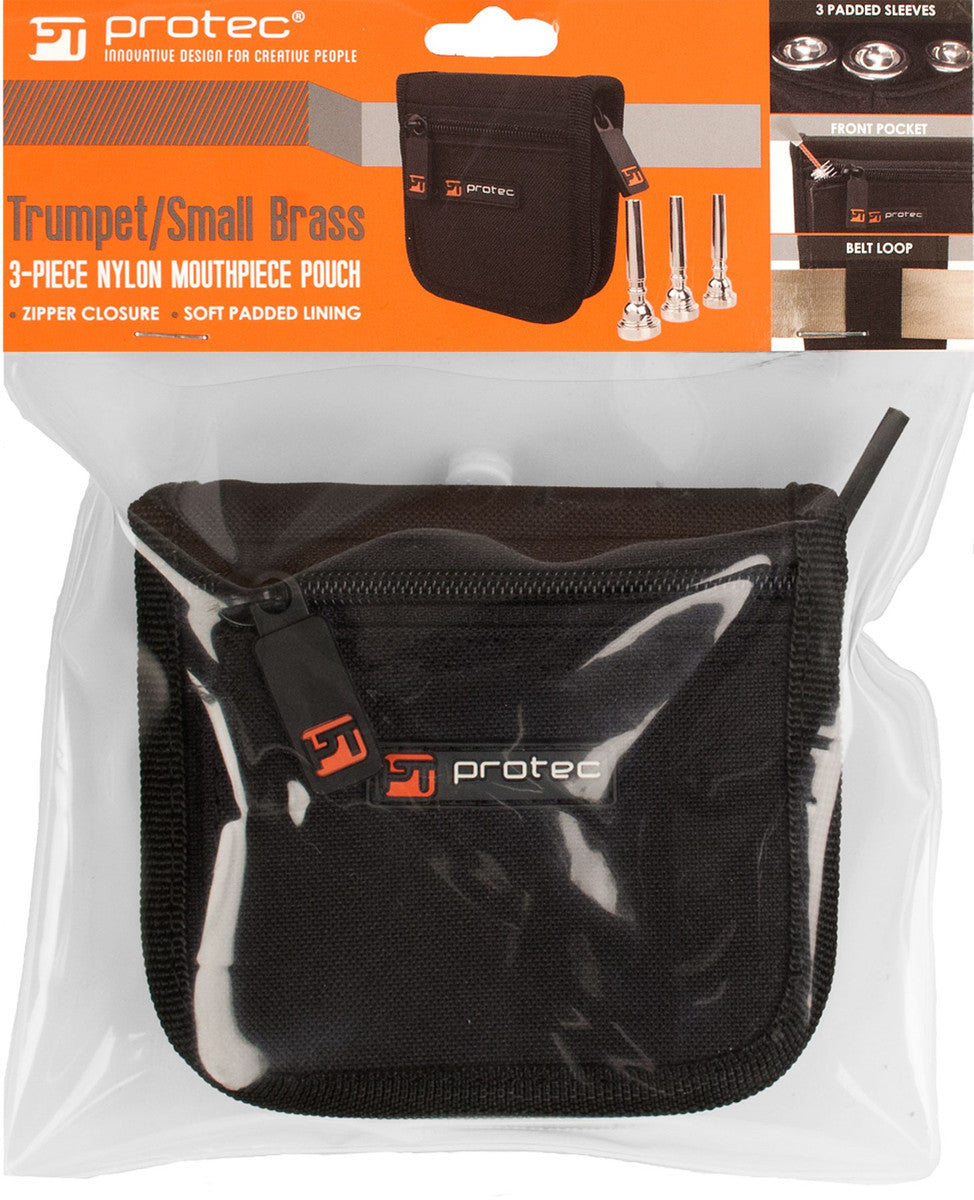 Pro Tec Trumpet Mouthpiece Pouch - Nylon With Zipper Closure, 3-Piece - A219ZIP