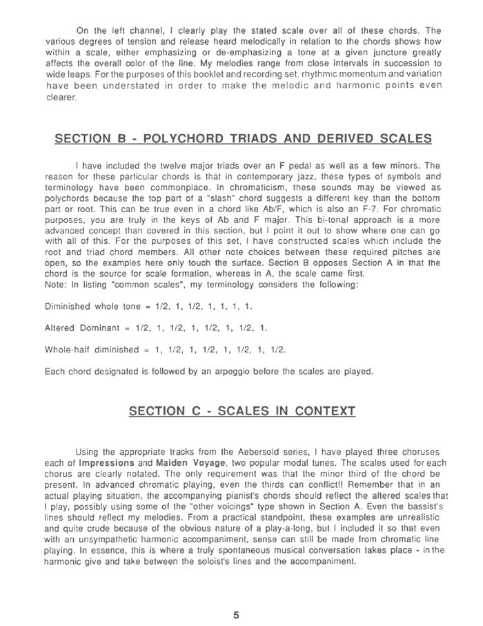 Chromaticism/Non-Diatonic Scales: How to Play Outside the Stated Tonality - David Liebman