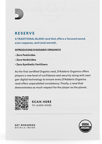 D'Addario Organic Reserve Eb Clarinet Reeds - 10 per Box