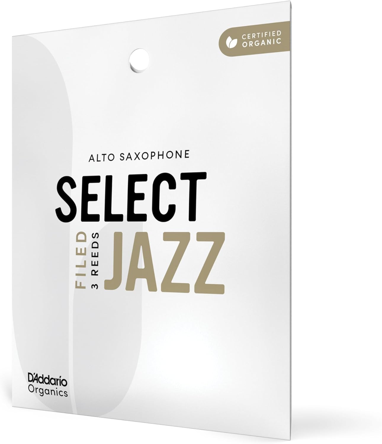 D'Addario Organic Select Jazz Filed Alto Saxophone Reeds - 3 Pack