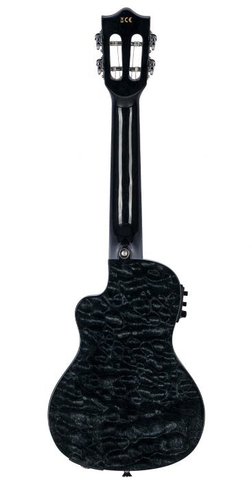 Lanikai Quilted Maple Series Acoustic/Electric Concert Ukulele Black Stain QM-BKCEC