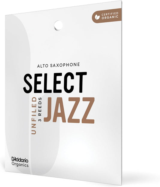 D'Addario Organic Select Jazz Unfiled Alto Saxophone Reeds - 3 Pack