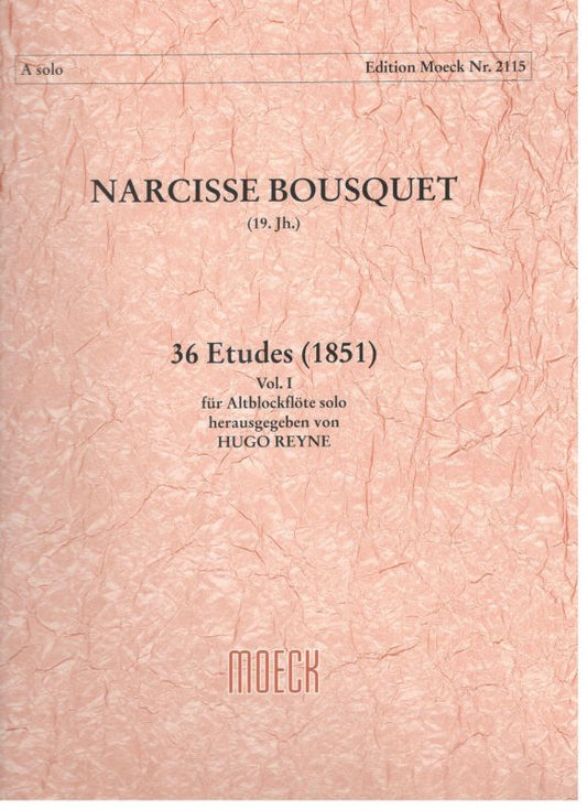 Moeck Book - NARCISSE BOUSQUET (19. Jh.) 36 Etudes Vol. 1 - Hugo Reyne