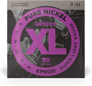 D'Addario Pure Nickel, Super Light, 9-41 Electric Guitar Strings - EPN120