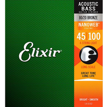 Load image into Gallery viewer, Elixir 80/20 Bronze Nanoweb Acoustic Bass Guitar Strings