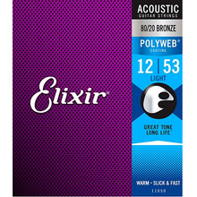 Load image into Gallery viewer, Elixir 80/20 Bronze with Polyweb Coating Acoustic Guitar Strings