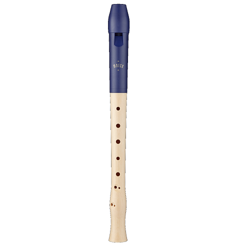 Moeck Flauto 1 Plus SOPRANO, Double HOLES, Blue Head Recorder - 1023