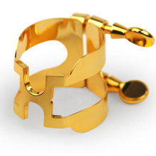 Load image into Gallery viewer, Rico Gold Plated H-Ligature &amp; Plastic Cap for Otto Link Metal Tenor Sax Mouthpiece- HTS2G