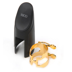 Rico Gold Plated H-Ligature & Plastic Cap for Otto Link Metal Tenor Sax Mouthpiece- HTS2G