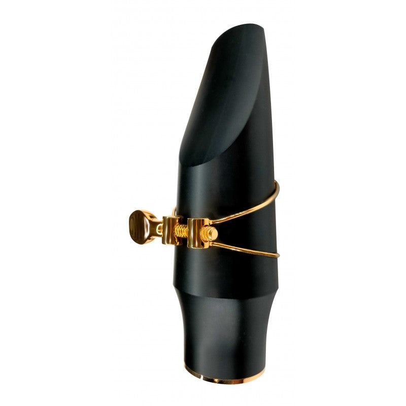 Brancher Hard Rubber Alto Saxophone Mouthpiece with Gold Plated Ligature