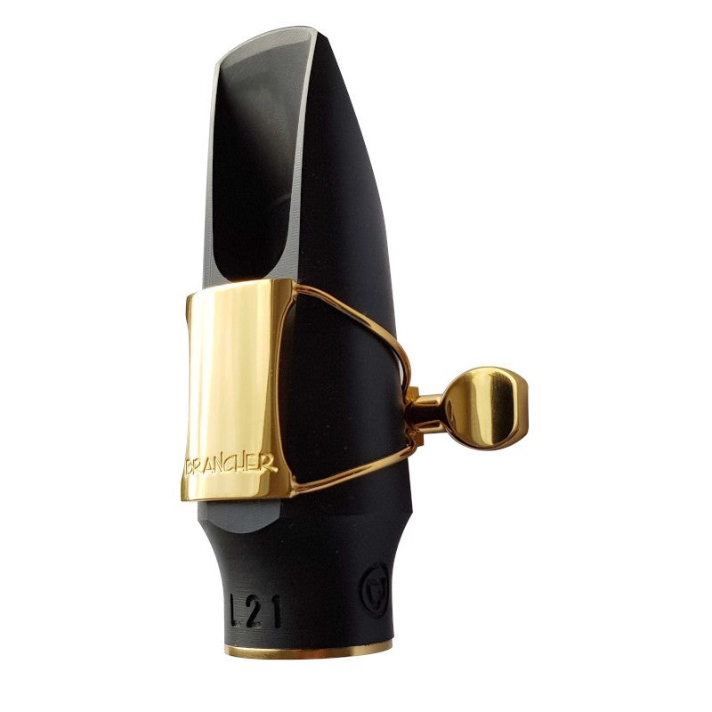 Brancher Hard Rubber Soprano Saxophone Mouthpiece - with Gold Plated Ligature and Cap