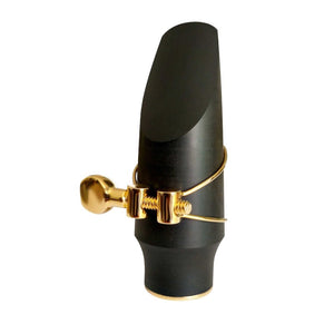 Brancher Hard Rubber Soprano Saxophone Mouthpiece - with Gold Plated Ligature and Cap
