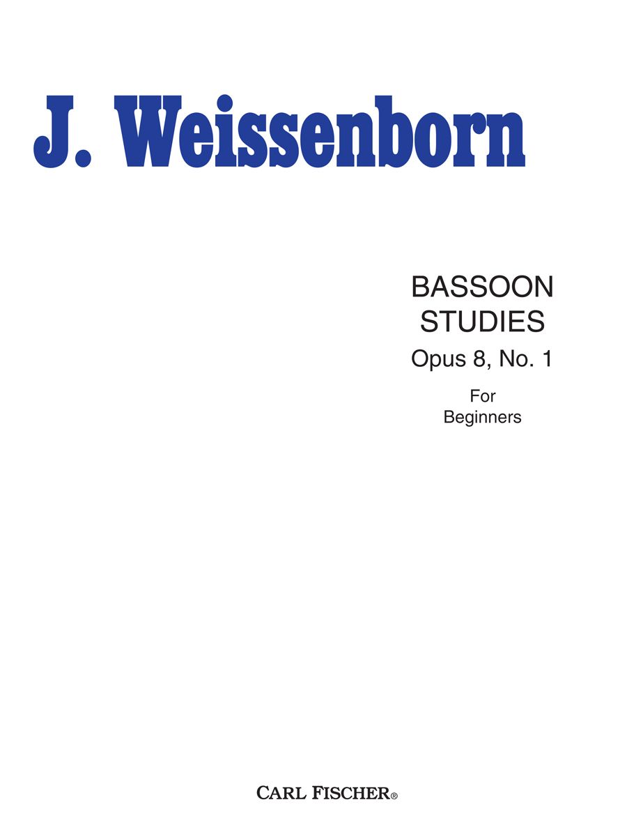 J. Weissenborn Bassoon Studies Op. 8, No. 1 For Beginners - O2950