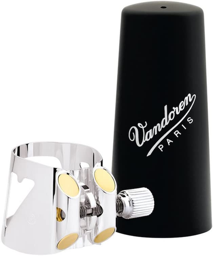 Vandoren Optimum Bb Clarinet Silver Plated Ligature & Plastic Cap - LC01P