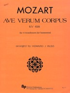 BRIXTON BOOK - AVE VERUM CORPUS for 4 trombones (or bassoons) by Mozart, transcribed by Howard J. Buss