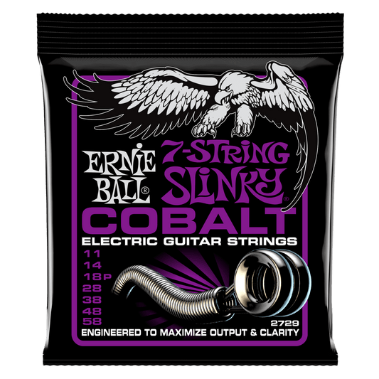 Ernie Ball Power Slinky Cobalt 7-String Electric Guitar Strings - 11-58 Gauge