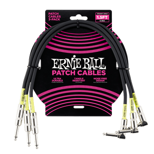 Ernie Ball 1.5' Straight / Angle Patch Cable 3-Pack - P06076