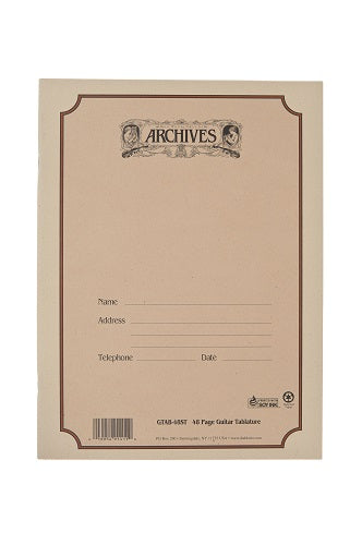 Archives Standard-Bound 48-Page Guitar Tab Manuscript Paper - GTAB-48ST