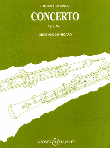 Concerto Op. 7, No. 6 for Oboe & Keyboard by Tomaso Giovanni Albinoni Ed. Bernhard Paumgartner