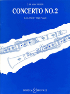 Concerto No. 2, Op. 73 for Clarinet & Piano by Carl Maria Von Weber Ed. Eric Simon