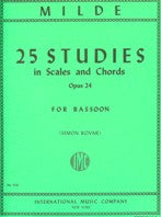 MILDE 25 STUDIES IN SCALES & CHORDS OP. 24 FOR BASSOON - 456