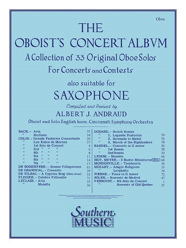 The Oboist's Concert Album by Albert Andraud - Solo Oboe Part