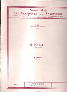 Classique Saxophone Mib No.92 Sonate No.6 (Flute) by Bach, Arranged by Mule - 524-01819