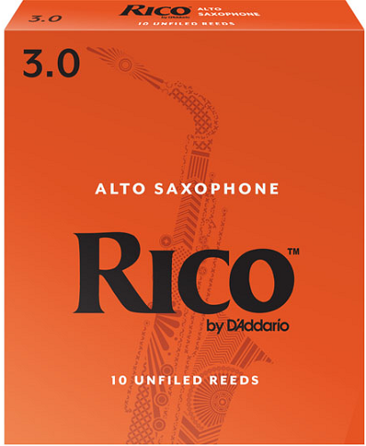 Rico by D'Addario Alto Saxophone Reeds Unfiled -10 Per Box