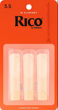 Load image into Gallery viewer, Rico by D&#39;addario Bb Clarinet Reeds Unfiled - 3 Pack
