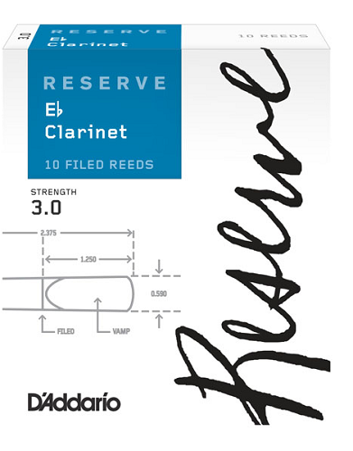 D'Addario Reserve Eb Clarinet Reeds Filed - 10 Per Box