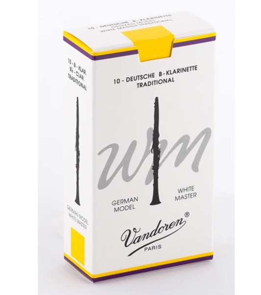 Vandoren White Master German Bb Clarinet Reeds / Traditional Cut - 10 Per Box