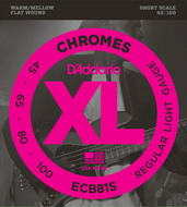D'addario Chromes, Light, Short Scale, 45-100 Bass Guitar Strings ECB81S