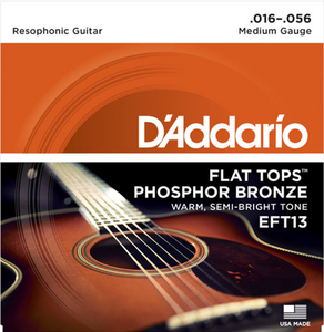 D'addario Flat Tops, Medium, 16-56 Resphonic Guitar Strings