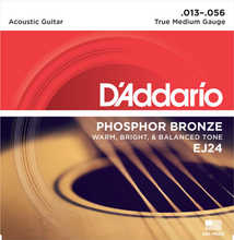 Load image into Gallery viewer, D&#39;addario Phosphor Bronze, True Medium, 13-56 Acoustic Guitar Strings - EJ24