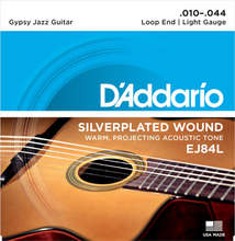 Load image into Gallery viewer, D&#39;addario Loop END, Light, 10-44 GYPSY Jazz Guitar Strings EJ84L