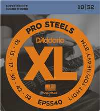 Load image into Gallery viewer, D&#39;addario PROSTEELS, Light Top/Heavy Bottom, 10-52 Electric Guitar Strings EPS540
