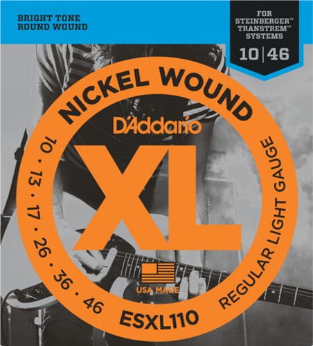 D'addario Nickel Wound Regular LGHT, Double Ball END, 10-46 Electric Guitar Strings ESXL110