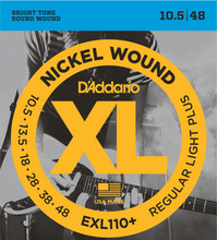 Load image into Gallery viewer, D&#39;Addario Nickel Wound, Regular Light PLUS, 10.5-48 Electric Guitar Strings - EXL110+