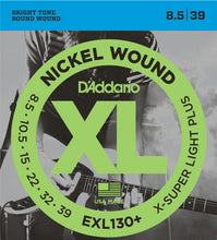 Load image into Gallery viewer, D&#39;addario Nickel Wound, Extra-Super Light PLUS, 8.5-39 Electric Guitar Strings - EXL130+